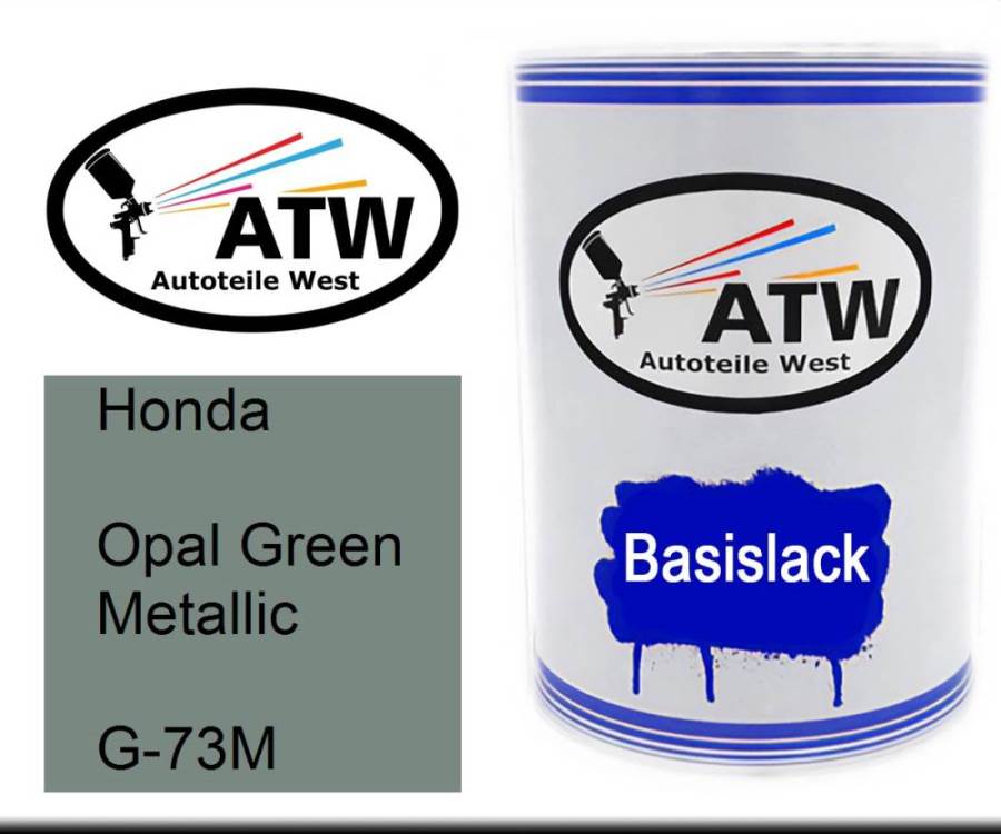 Honda, Opal Green Metallic, G-73M: 500ml Lackdose, von ATW Autoteile West.